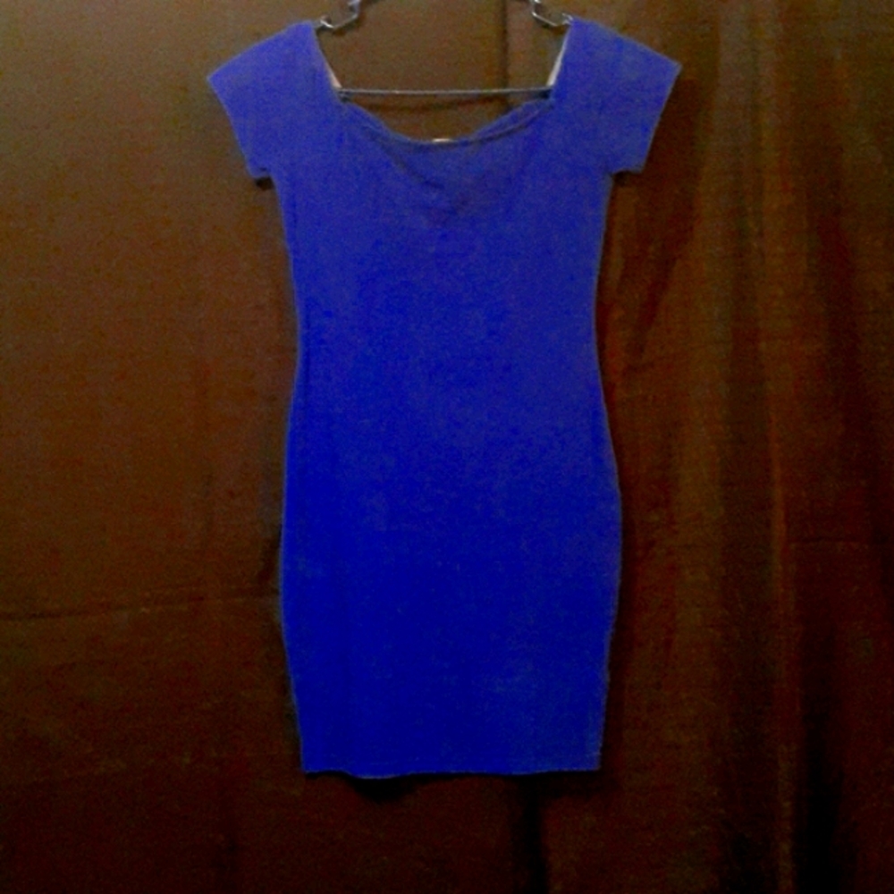 Royal blue bodycon mini dress